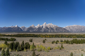 Teton Point Turnout, Grand Teton National Park，Wyoming. Teton Range is Fault-block mountains