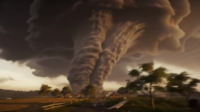 bad weather, Tornado in the Countryside 