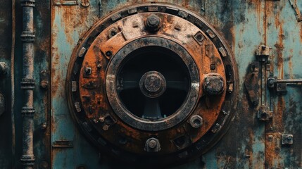 Fototapeta premium A close up of an old and rusted industrial machine