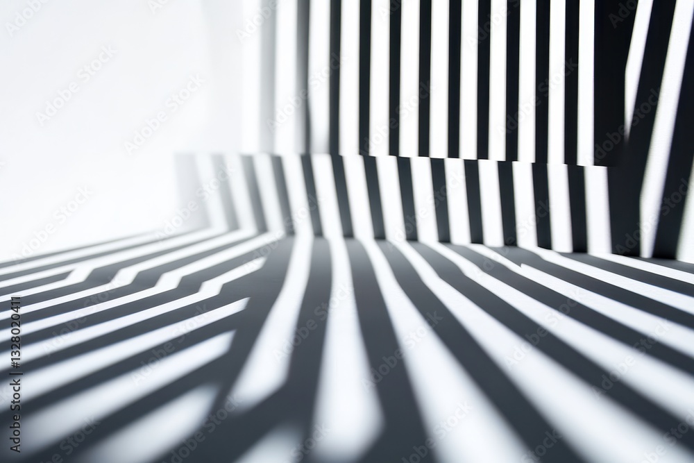 Aufkleber Abstract black and white vector illustration featuring geometric shapes and patterns on a flat surface during daytime light