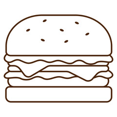 Illustration outline of a Cheeseburger 