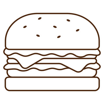 outlined burger sandwich clip art preview