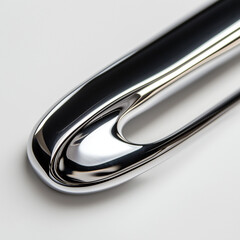 Detailed shot of a car door handle with smooth metallic finish, showcasing craftsmanship and innovation