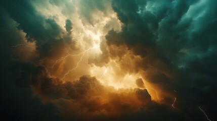 Dramatic Lightning Storm Cloudscape