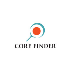 Core Finder logo design conveys a structured and data-driven concept for a strong brand identity corporate image editable vector.