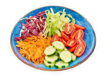 Mixed salad: tomatoes, cucumber, carrots,