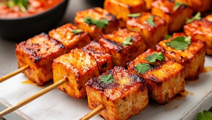 Delectable Grilled Paneer Tikka Skewers: A Culinary Delight