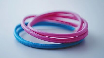 Naklejka premium Intertwined vibrant cords in an abstract arrangement on a soft background