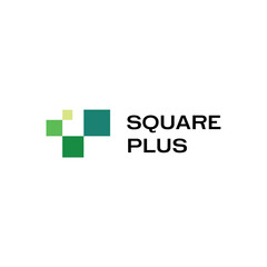 Square plus medical health green logo design editable business brand identity vector image download 