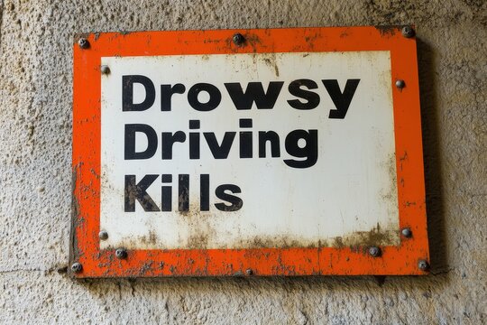Drowsy Driving Kills Warning Sign for Road Safety Awareness Campaign