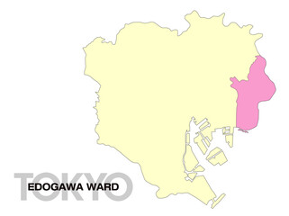 東京都江戸川区の位置地図 区境無し 03