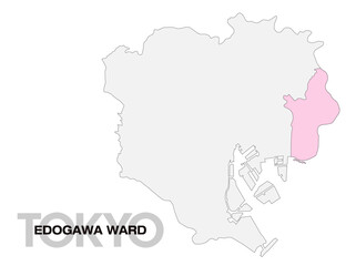 東京都江戸川区の位置地図 区境無し 01