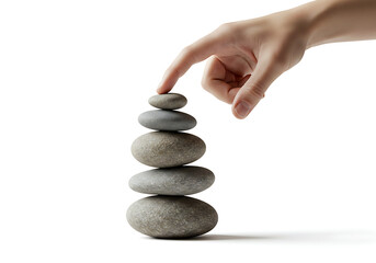 Hand Balancing Stones - Hyper-realistic PNG