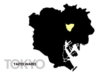 東京都台東区の位置地図 区境無し 02