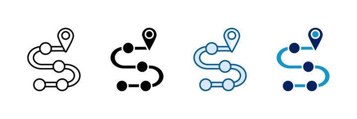 Obraz premium Road Map Icon Set Multiple Style Collection