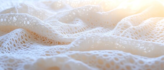 Obraz premium Textured White Lace Fabric Background