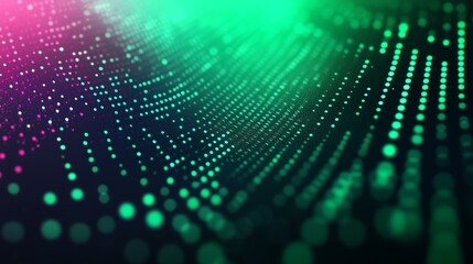 Abstract Digital Landscape with Glowing Dots