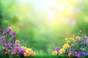 Obraz premium Colorful Flowers in a Sunny Garden