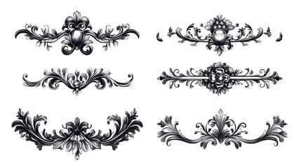 Naklejka premium Elegant Vintage Dividers and Decorative Elements for Professional Projects