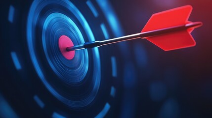 Precision Dart Hitting the Center of a Target Symbolizing Focus and Achievement in Personal and Professional Goals