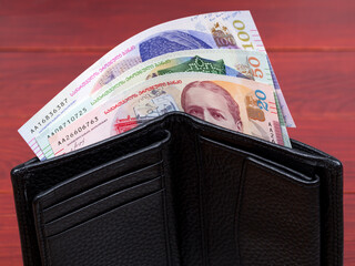 Georgian lari in te black wallet