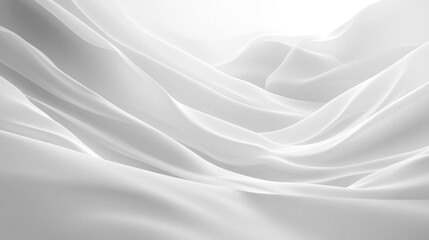 Graceful Cascading Waves in Whispers of White Representing Serenity and Soft Elegance