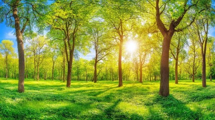 Sunny forest glade in springtime (1)