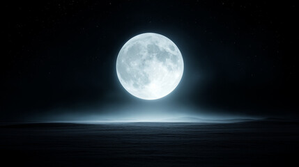 Fototapeta premium Mesmerizing Moonlit Night: Clear Sky, Shining Stars & Celestial Beauty