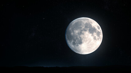 Mesmerizing Moonlit Night: Clear Sky, Shining Stars & Celestial Beauty