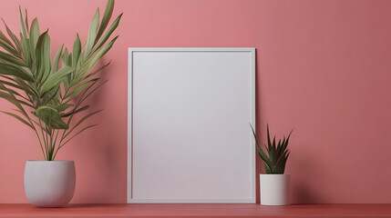 Professional Photo Frame Mockup Illustration for Creative Designs on Isolated Background