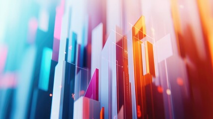Vibrant Abstract Representation of Rising Bar Graphs and Data Elements Reflecting Modern Financial Trends and Innovative Analytical Approaches