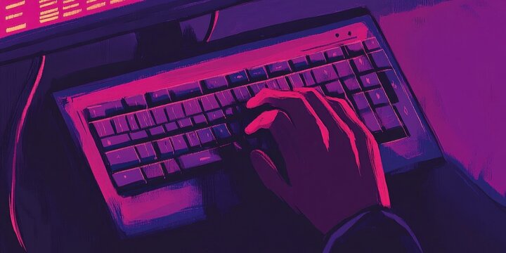 A persons hand using a keyboard and computer monitor