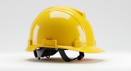 Isolated Yellow Hard Hat on White Background for Safety Protection