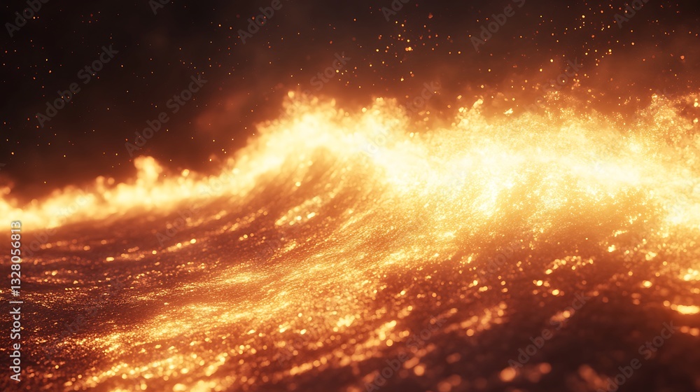 Poster Fiery molten waves create a mesmerizing display of glowing orange and red hues.
