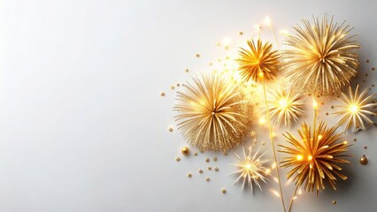Golden Hour Fireworks Flat Lay: Fresh Splash Effect Portrait Photography