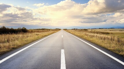 Fototapeta premium Endless Road to Adventure: A Journey into the Golden Fields