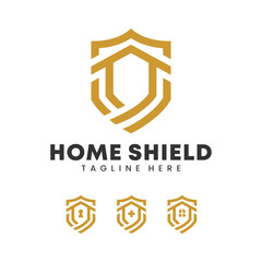 Shield Home Logo vector Design, shield medical logo	