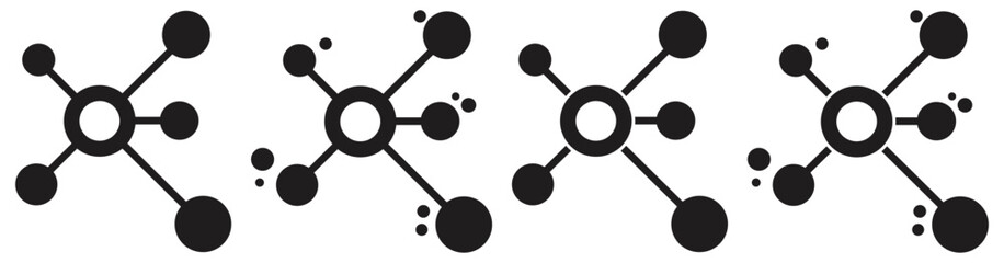 Abstract Molecular Network Digital Illustration. Isolated On Transparent Background.