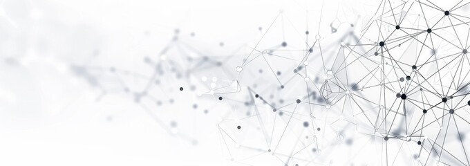 Abstract Big Data Technology Concept with Low-Poly Mesh Waves on White Background
