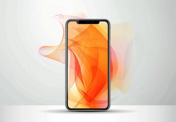 A minimalist white phone on a clean white background, perfect for branding, advertising, etc.