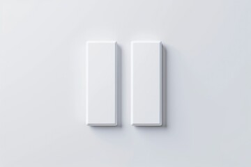 Minimalist white vertical rectangle mockup on a clean white background, front view.