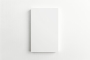 Minimalist white vertical rectangle mockup on a clean white background, front view.