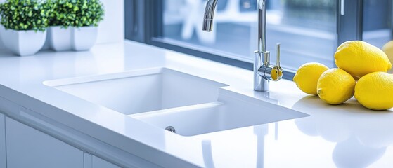 Modern Kitchen Sink with Lemons