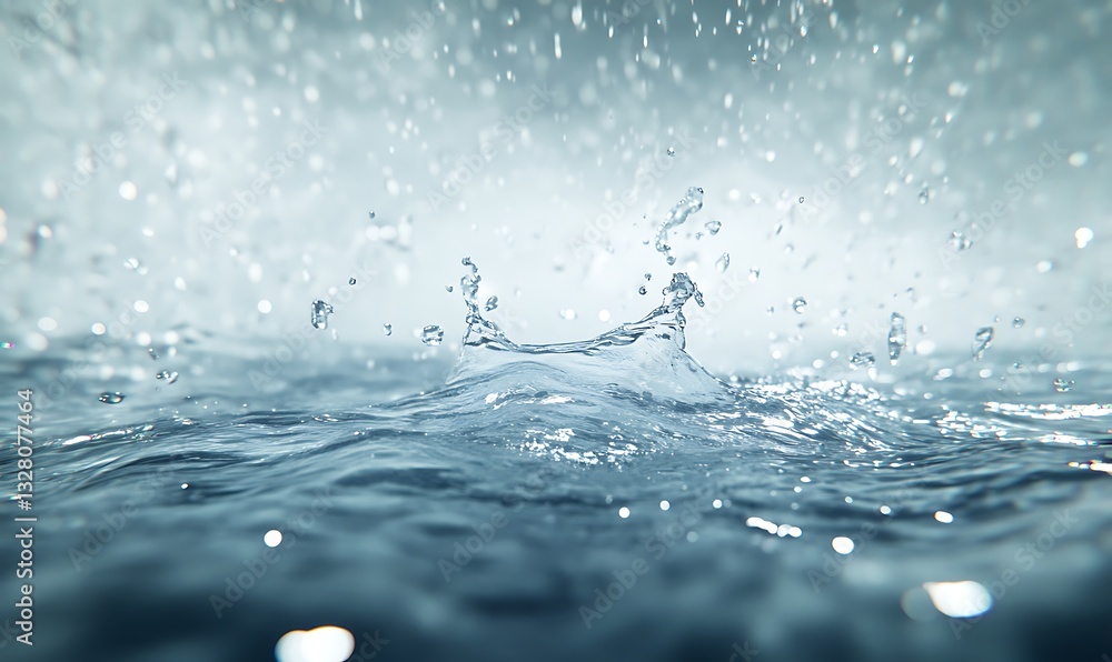 Fototapete water splashes create dynamic patterns in a serene aquatic scene.