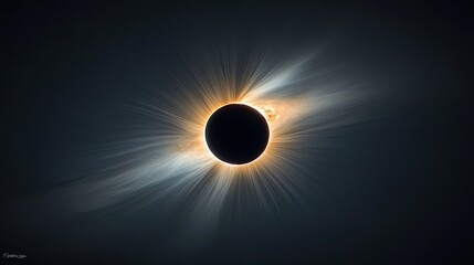 Obraz premium Breathtaking Solar Eclipse with Dramatic Corona and Radiant Solar Atmosphere Features