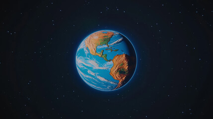 Obraz premium Earthrise: A vibrant planet against a starlit void