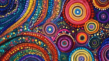 Abstract Colorful Circular Mosaic Pattern