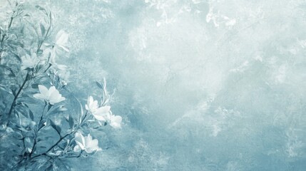 Fototapeta premium Frozen Branches and Blue Winter Background Texture