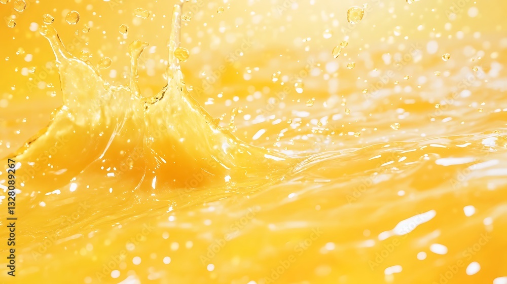 Aufkleber vibrant splash of orange liquid creating dynamic patterns in water.