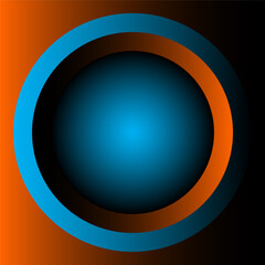 Abstract circle background, round gradient shapes pattern, bright border vector illustration.